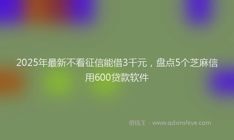 2025年最新不看征信能借3千元，盘点5个芝麻信用600贷款软件