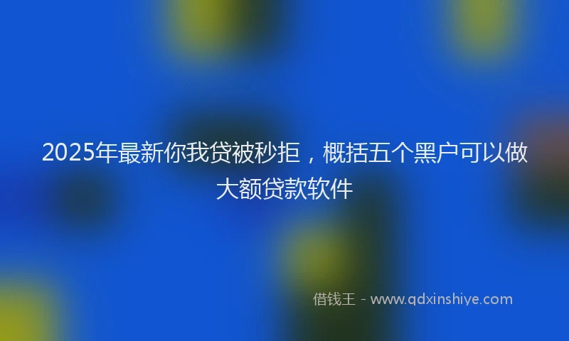 2025年最新你我贷被秒拒，概括五个黑户可以做大额贷款软件