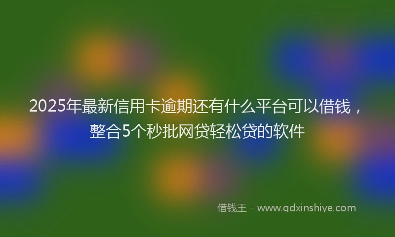2025年最新信用卡逾期还有什么平台可以借钱，整合5个秒批网贷轻松贷的软件