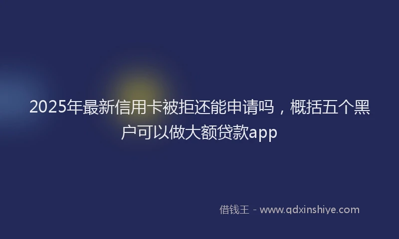 2025年最新信用卡被拒还能申请吗，概括五个黑户可以做大额贷款app