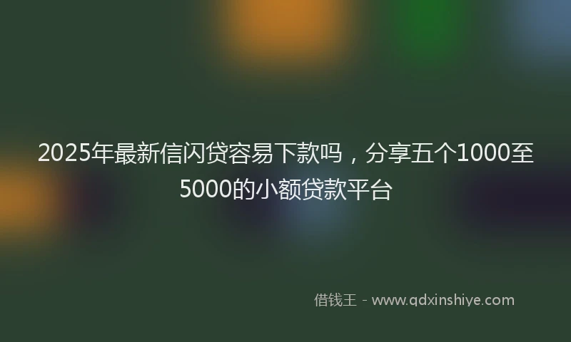 2025年最新信闪贷容易下款吗，分享五个1000至5000的小额贷款平台