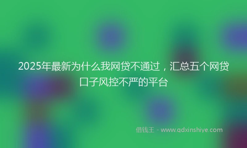2025年最新为什么我网贷不通过，汇总五个网贷口子风控不严的平台