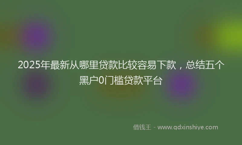 2025年最新从哪里贷款比较容易下款，总结五个黑户0门槛贷款平台