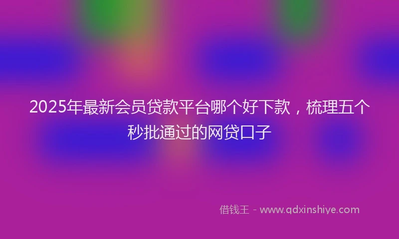 2025年最新会员贷款平台哪个好下款，梳理五个秒批通过的网贷口子