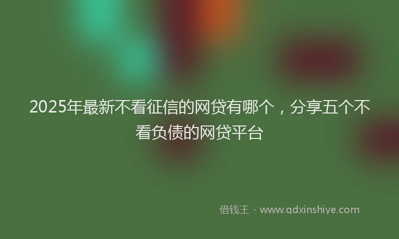 2025年最新不看征信的网贷有哪个，分享五个不看负债的网贷平台