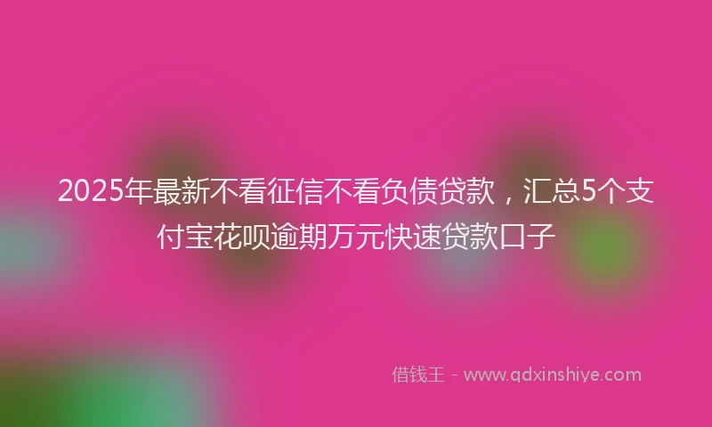 2025年最新不看征信不看负债贷款，汇总5个支付宝花呗逾期万元快速贷款口子