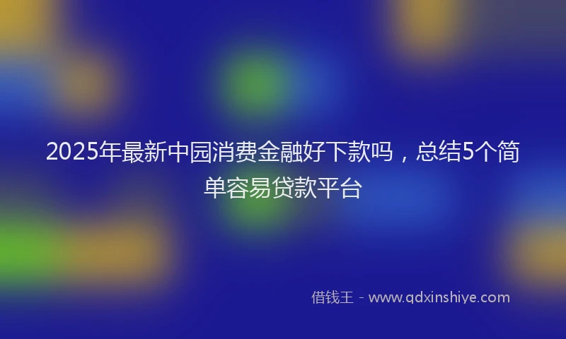 2025年最新中园消费金融好下款吗，总结5个简单容易贷款平台