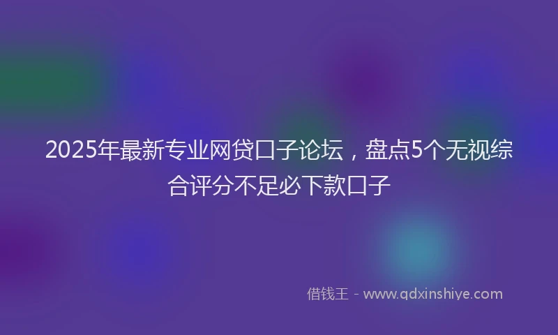 2025年最新专业网贷口子论坛，盘点5个无视综合评分不足必下款口子