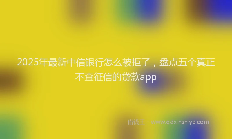 2025年最新中信银行怎么被拒了，盘点五个真正不查征信的贷款app