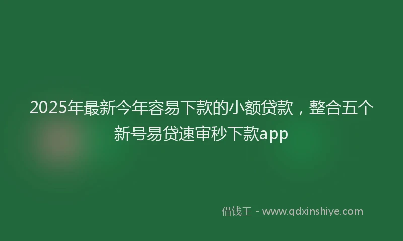 2025年最新今年容易下款的小额贷款，整合五个新号易贷速审秒下款app
