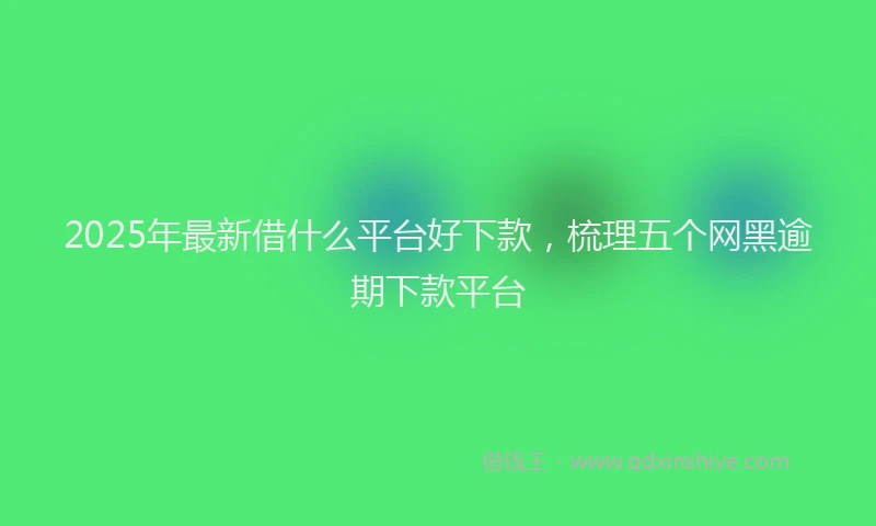 2025年最新借什么平台好下款，梳理五个网黑逾期下款平台