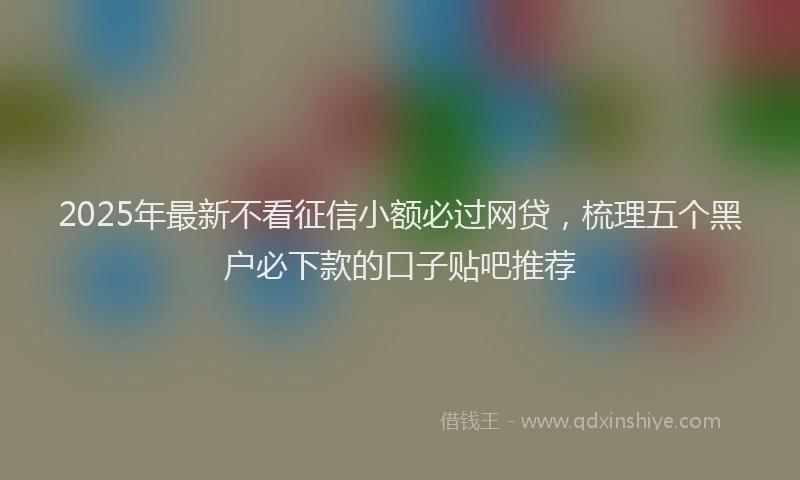 2025年最新不看征信小额必过网贷，梳理五个黑户必下款的口子贴吧推荐