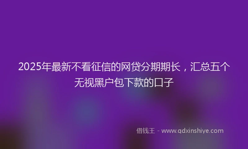 2025年最新不看征信的网贷分期期长，汇总五个无视黑户包下款的口子