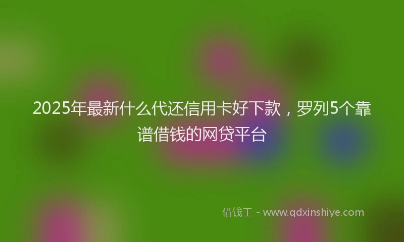 2025年最新什么代还信用卡好下款，罗列5个靠谱借钱的网贷平台