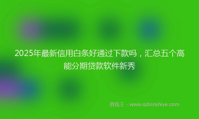 2025年最新信用白条好通过下款吗，汇总五个高能分期贷款软件新秀