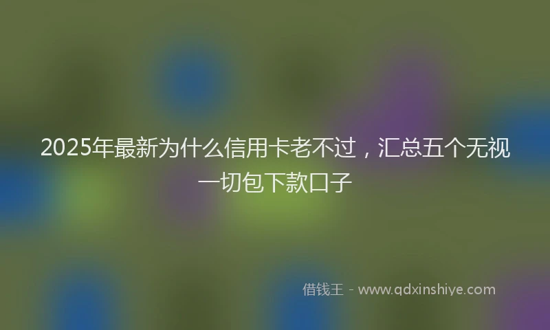 2025年最新为什么信用卡老不过，汇总五个无视一切包下款口子