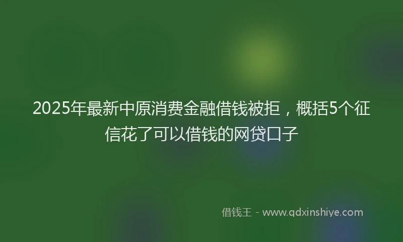 2025年最新中原消费金融借钱被拒，概括5个征信花了可以借钱的网贷口子