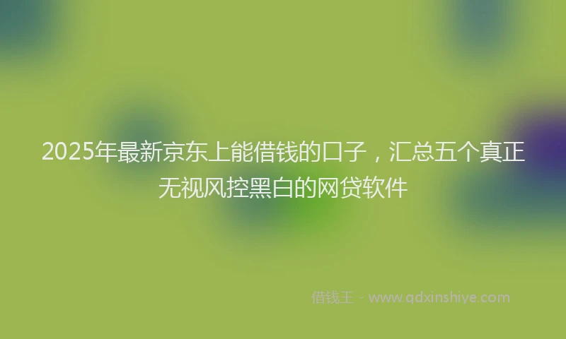2025年最新京东上能借钱的口子，汇总五个真正无视风控黑白的网贷软件