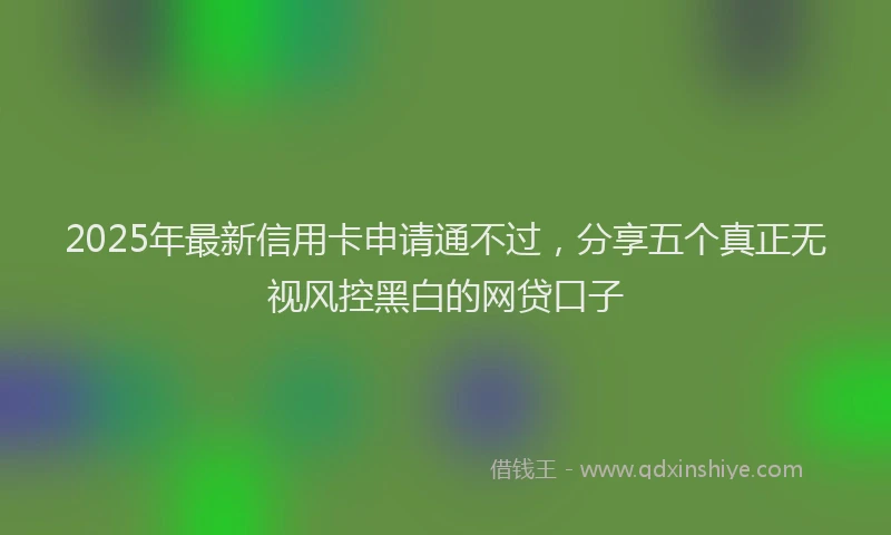2025年最新信用卡申请通不过，分享五个真正无视风控黑白的网贷口子
