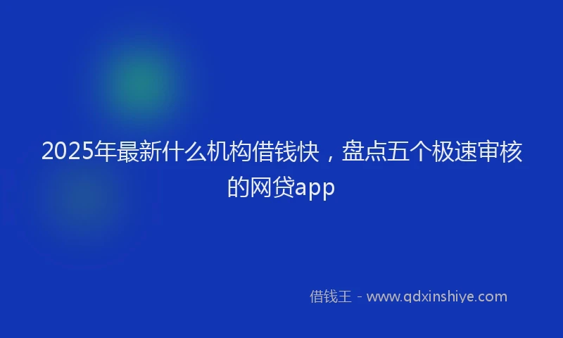2025年最新什么机构借钱快，盘点五个极速审核的网贷app