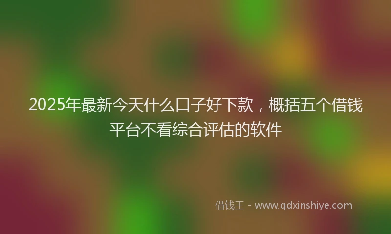 2025年最新今天什么口子好下款，概括五个借钱平台不看综合评估的软件