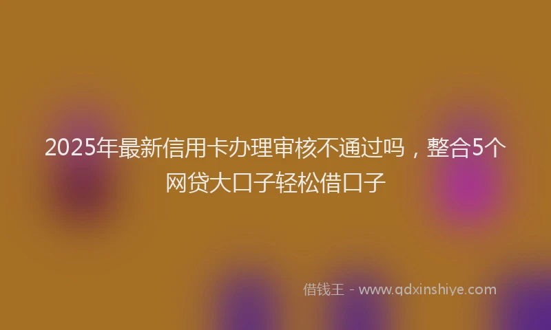 2025年最新信用卡办理审核不通过吗，整合5个网贷大口子轻松借口子