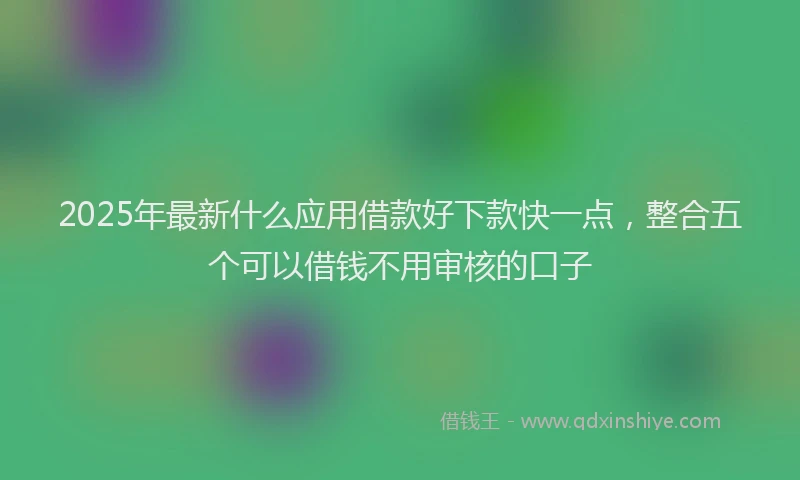 2025年最新什么应用借款好下款快一点，整合五个可以借钱不用审核的口子
