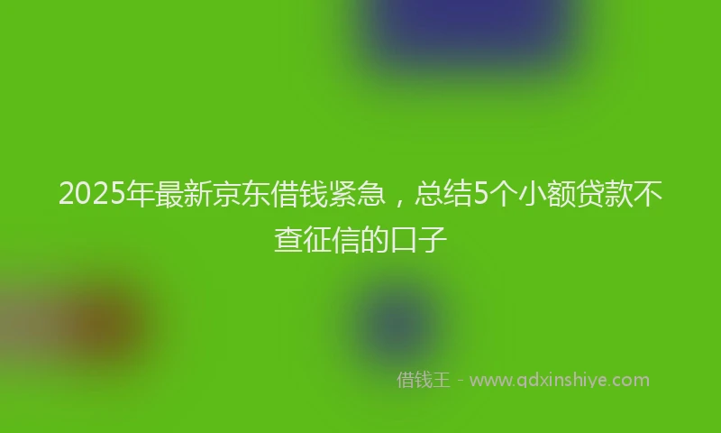 2025年最新京东借钱紧急，总结5个小额贷款不查征信的口子