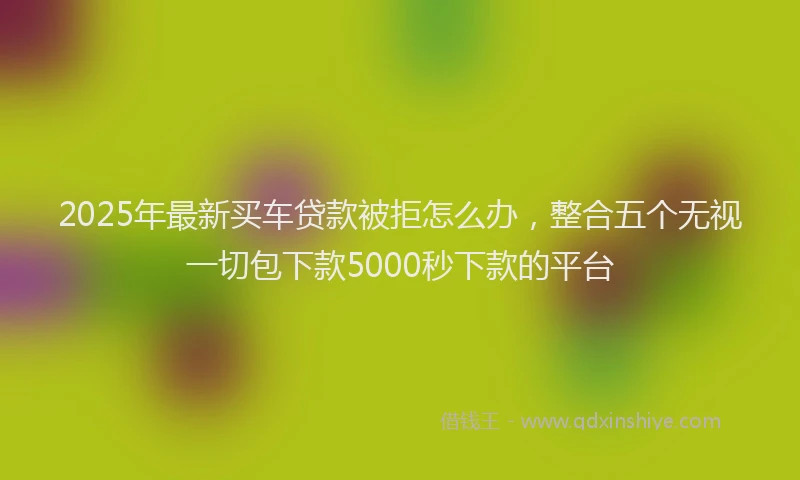 2025年最新买车贷款被拒怎么办，整合五个无视一切包下款5000秒下款的平台