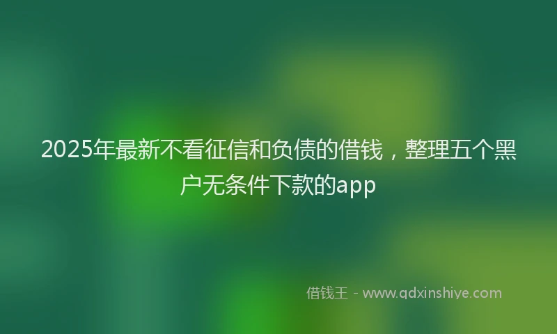 2025年最新不看征信和负债的借钱，整理五个黑户无条件下款的app