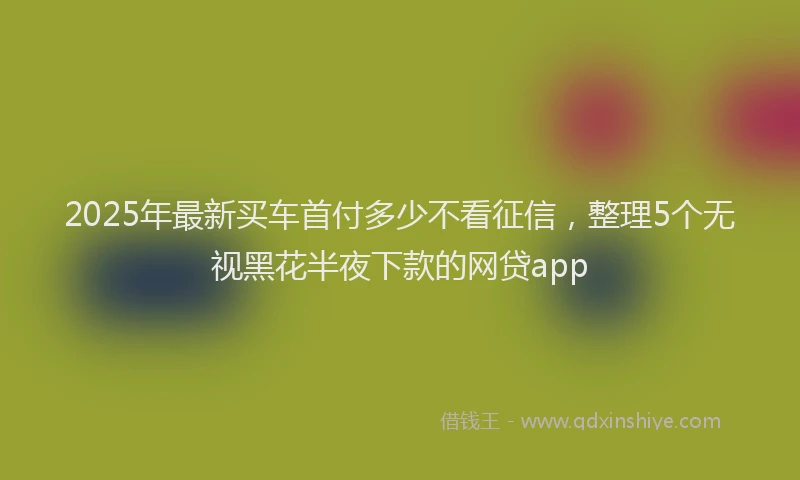 2025年最新买车首付多少不看征信，整理5个无视黑花半夜下款的网贷app