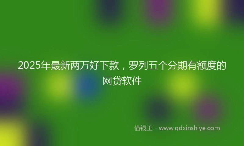 2025年最新两万好下款，罗列五个分期有额度的网贷软件