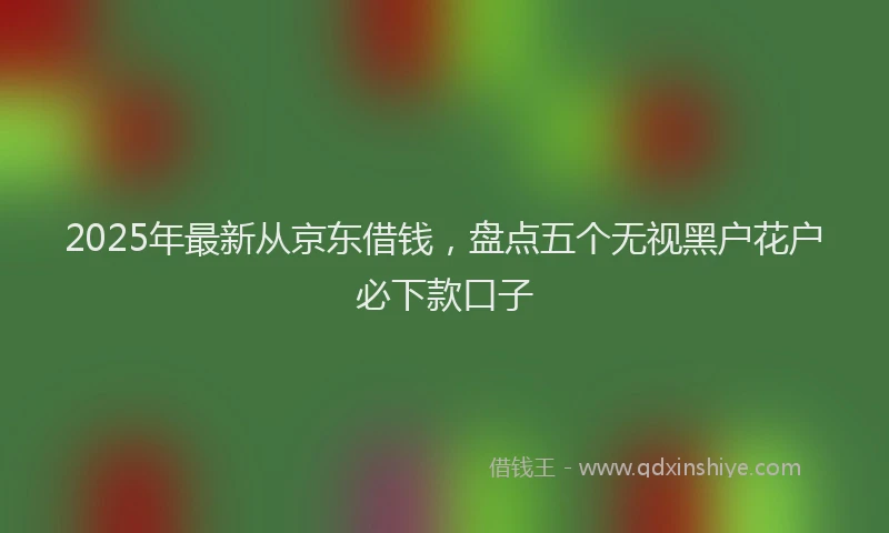 2025年最新从京东借钱，盘点五个无视黑户花户必下款口子