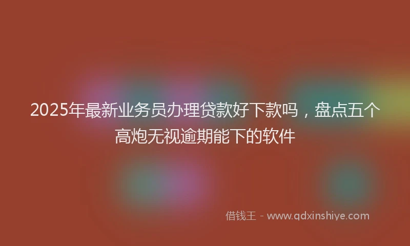 2025年最新业务员办理贷款好下款吗，盘点五个高炮无视逾期能下的软件