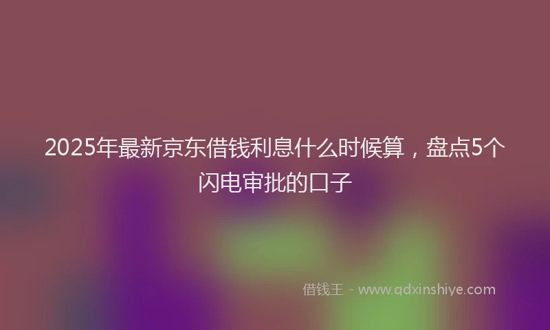 2025年最新京东借钱利息什么时候算，盘点5个闪电审批的口子