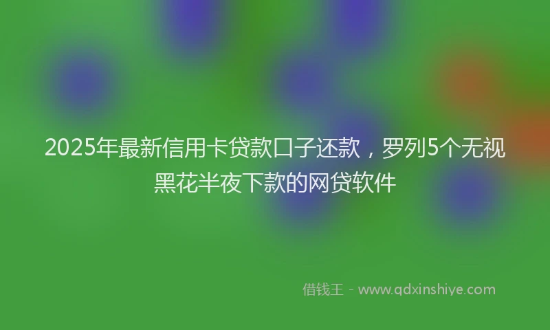 2025年最新信用卡贷款口子还款，罗列5个无视黑花半夜下款的网贷软件