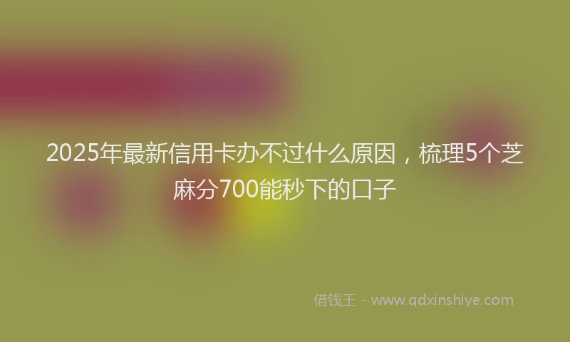 2025年最新信用卡办不过什么原因，梳理5个芝麻分700能秒下的口子