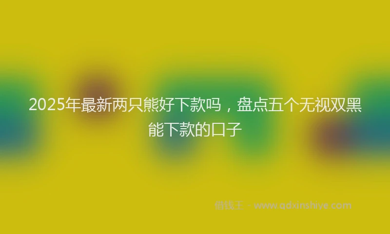 2025年最新两只熊好下款吗，盘点五个无视双黑能下款的口子