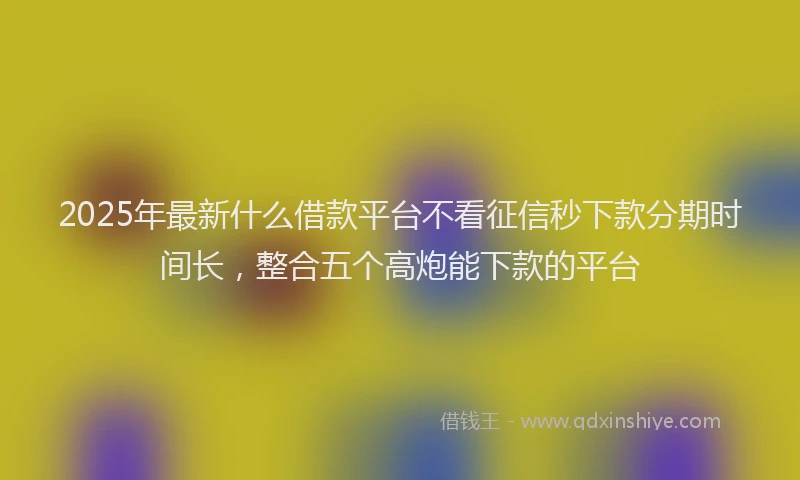 2025年最新什么借款平台不看征信秒下款分期时间长，整合五个高炮能下款的平台