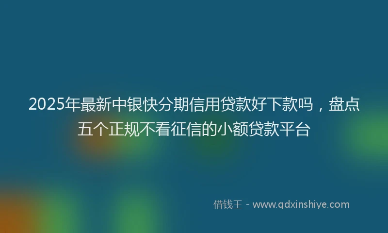 2025年最新中银快分期信用贷款好下款吗，盘点五个正规不看征信的小额贷款平台