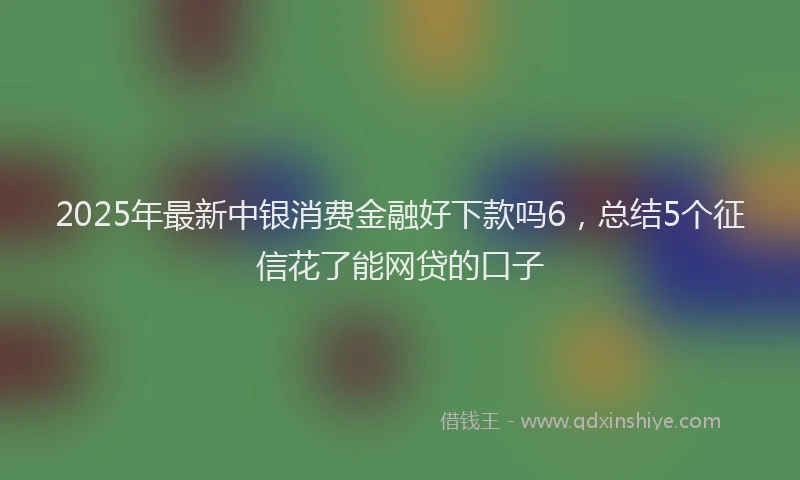 2025年最新中银消费金融好下款吗6，总结5个征信花了能网贷的口子