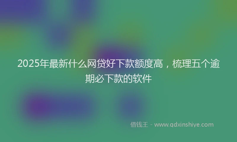 2025年最新什么网贷好下款额度高，梳理五个逾期必下款的软件