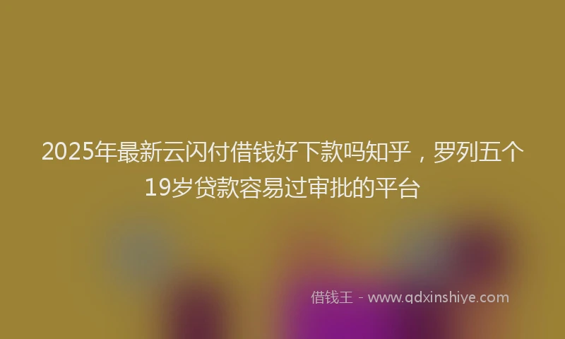2025年最新云闪付借钱好下款吗知乎，罗列五个19岁贷款容易过审批的平台