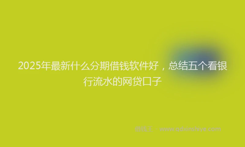 2025年最新什么分期借钱软件好，总结五个看银行流水的网贷口子