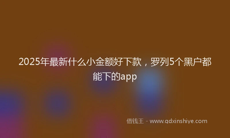 2025年最新什么小金额好下款，罗列5个黑户都能下的app