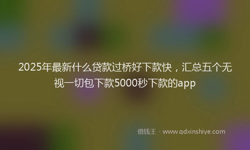 2025年最新什么贷款过桥好下款快，汇总五个无视一切包下款5000秒下款的app