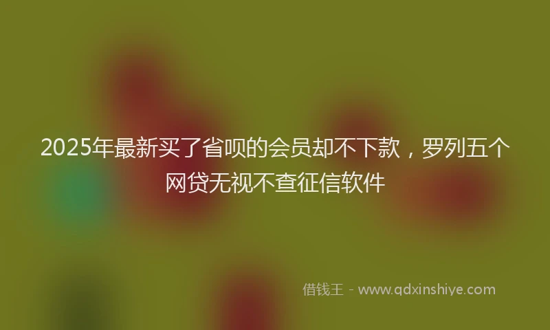 2025年最新买了省呗的会员却不下款，罗列五个网贷无视不查征信软件