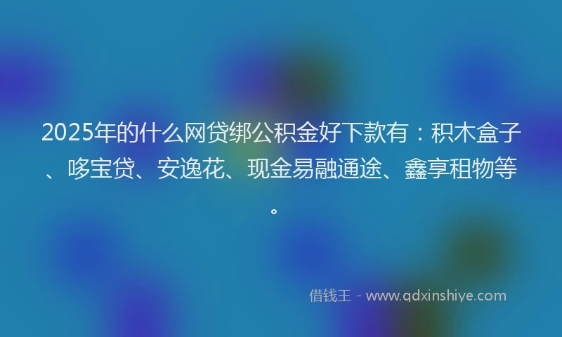 2025年的什么网贷绑公积金好下款有：积木盒子、哆宝贷、安逸花、现金易融通途、鑫享租物等。