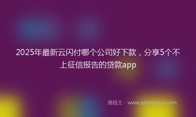 2025年最新云闪付哪个公司好下款，分享5个不上征信报告的贷款app
