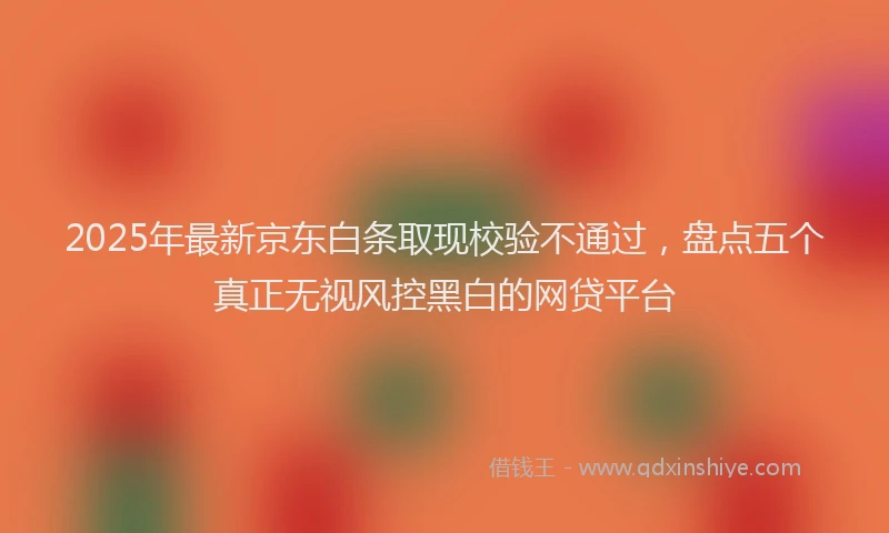 2025年最新京东白条取现校验不通过，盘点五个真正无视风控黑白的网贷平台